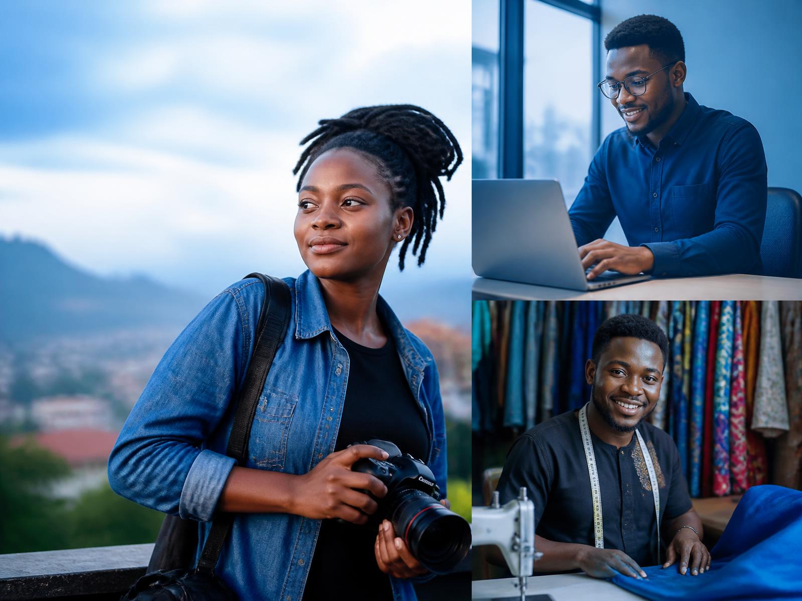 Young professionals, developers and artisans working in Bamenda, Cameroon